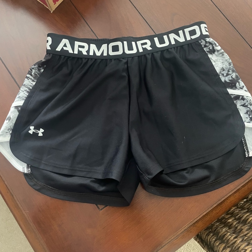 Under Armour Black Athletic Shorts with Camo Accents